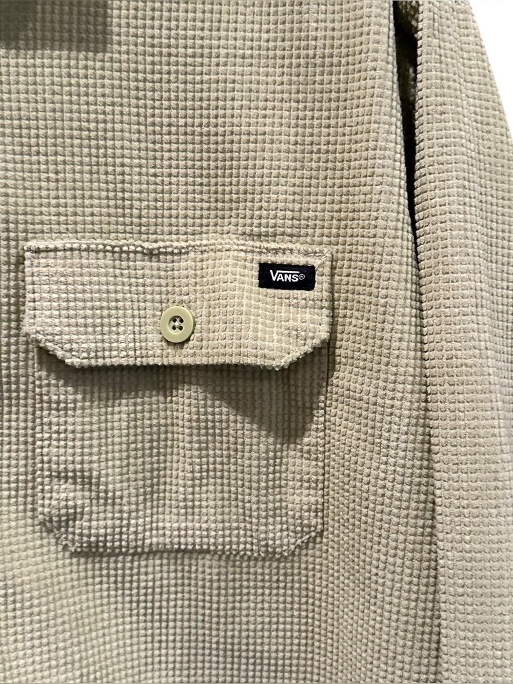 Vans Lime Green Corduroy Button Up Cropped Long Sleeve Jacket Women’s Size Small - Picture 3 of 9